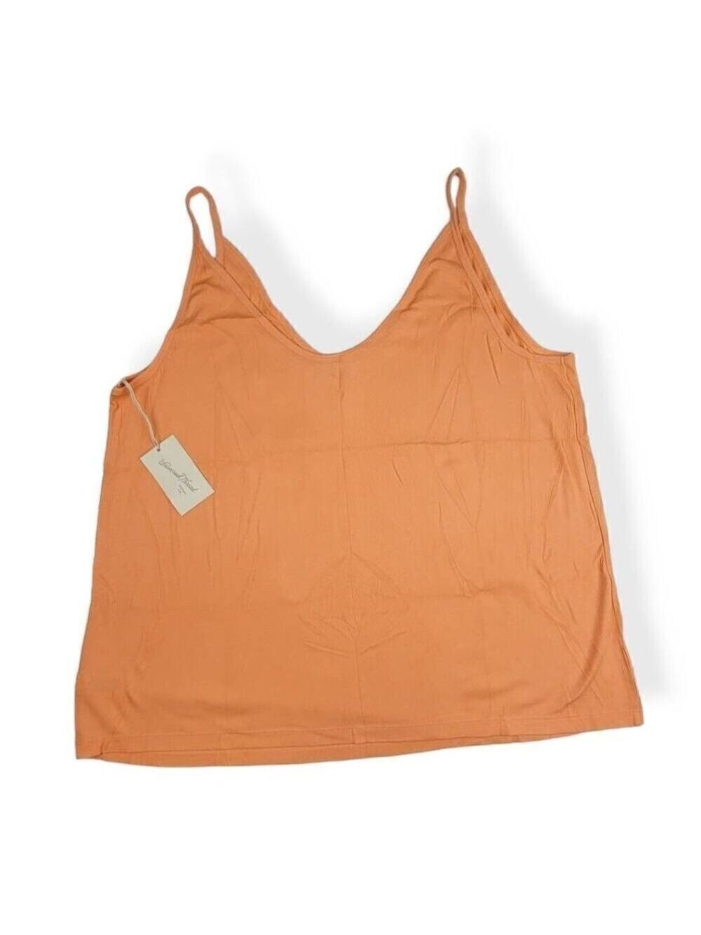 Universal Thread Orange Ribbed V Neck Tank Top 3X